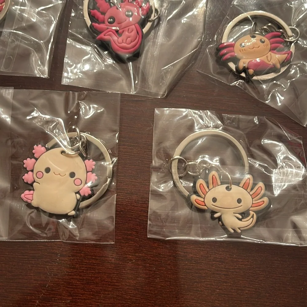 12 nwt Pink Axolotl Keychains for Kids or adults